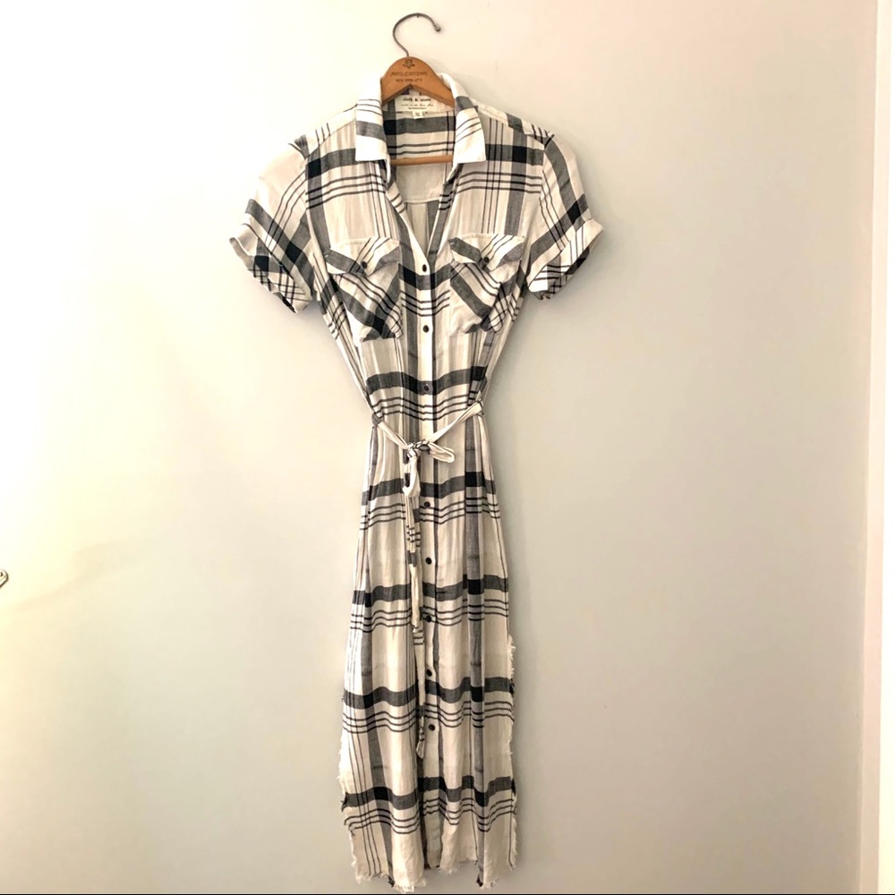 Airy, plaid shirt dress